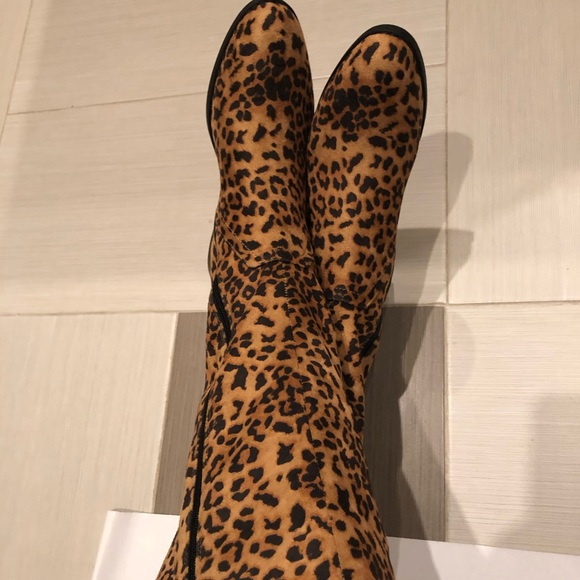 Soda Shoes - Soda tall animal print boots